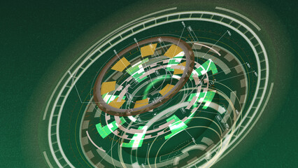 Ready to use, Sci-fi Futuristic UI FUI abstract circular element design, GUI design, Circular Machine elements for monitors as background and machine assets