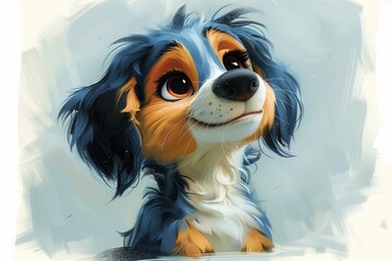 Cute Baby Puppy Dog Illustration Cartoon Art Generative AI