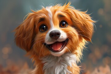 Cute Baby Puppy Dog Illustration Cartoon Art Generative AI