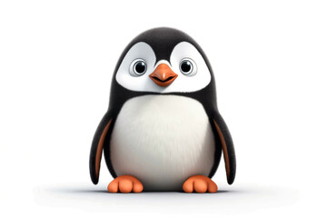 Obraz premium Ilustration of cute penguin isolated on white background