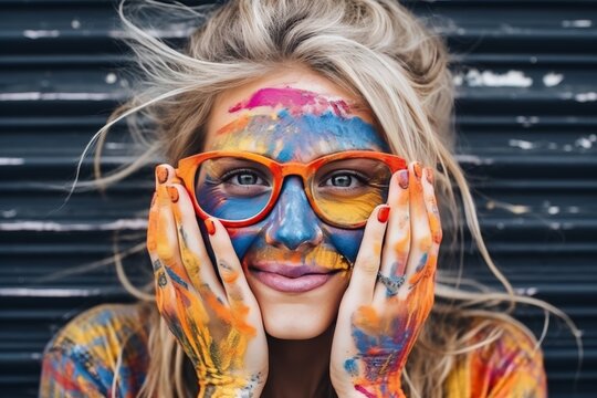 girl with painted face