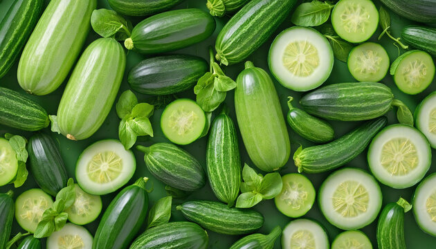 fresh green cucumber isolated on transparent background 