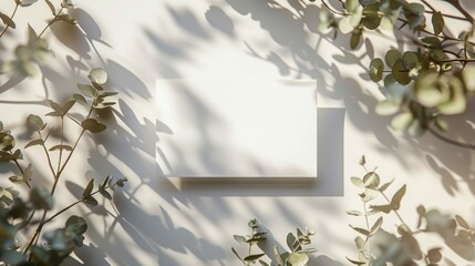 White Paper Surrounded by Green Leaves on a Wall