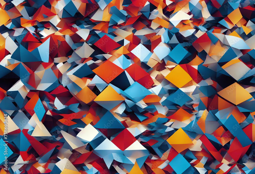 Poster abstract colorful and creative geometric with a variety of geometric. stock illustrationpattern flow