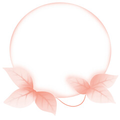 The round frame has red leaves decorated around it.