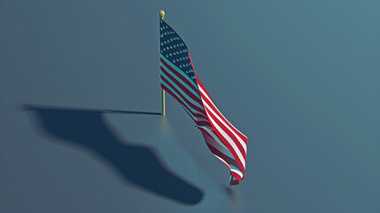 USA flag state symbol isolated on background national banner. Greeting card National Independence Day of the United States. Illustration, ai generated