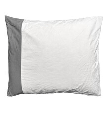 Gray and white pillow of an bed isolated