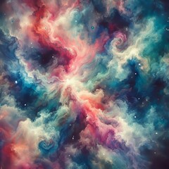 Fototapeta na wymiar Majestic Celestial Storm - Cosmic Clouds and Star Nebula Abstract Background. Generative AI