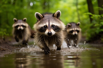 Obraz premium raccoon in the woods.