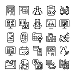 医療のデジタル化 アイコン セット