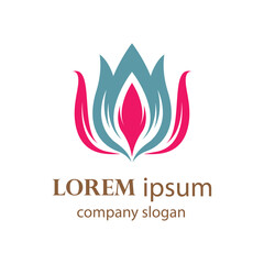Elegant and beautiful blooming flower logo illustration