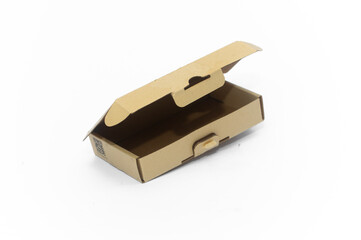 isolated yellow paper box on white background