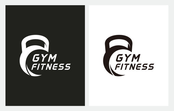Fitness Gym Barbell Dumbbell Kettlebell Fit logo design inspiration