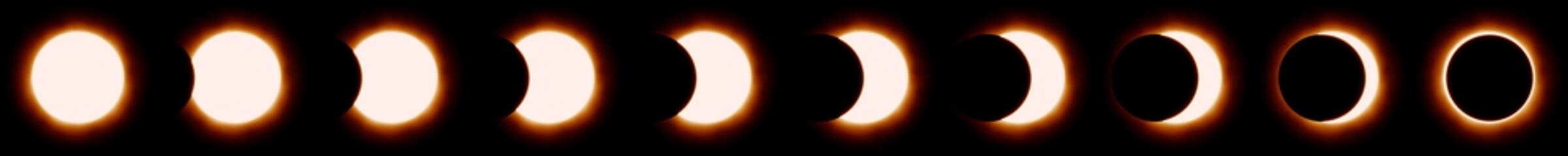 Different Phases of Solar Eclipse 3D Illustration Isolated