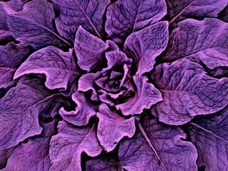 abstract and pictorial figure of a wild plant in violet tones - 758700619