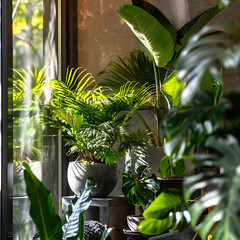 Exotic Indoor Plants Room Combination Generative AI