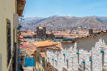 street view of cusco inka town, peru	 - obrazy, fototapety, plakaty