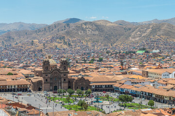 Fototapeta na wymiar street view of cusco inka town, peru 