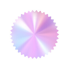 Obraz premium Metallic gradient blending silver, , and pink hues in hologram texture. Flat vector illustration isolated on white background.