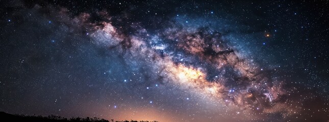 Fototapeta na wymiar Milky Way night mountain