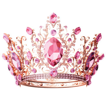 Pink Crystal Crown Clipart Clipart isolated on white