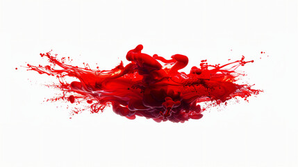 Red Paint Splash in water Design with Grunge Texture and Watercolor Effect
