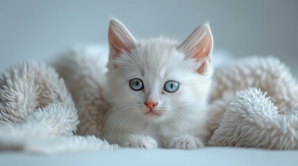Obraz premium white persian baby cat