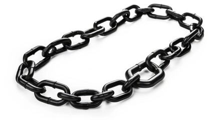 Obraz premium Strength and Security: Isolated Black Chain and Padlock on White Background for Protection and Safety