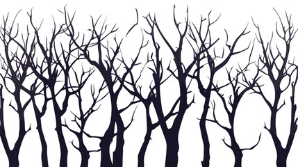 Abstract winter forest leafless branches silhouette