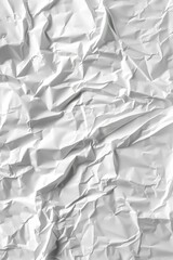 Wet Paper Abstract Background. Blank White Crumpled and Wrinkled Paper Template for Mockup Posters and Art Projects.