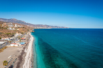 Fototapeta premium Beautiful Day at Torrox Costa, Costa Del Sol, Malaga, Spain