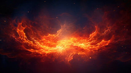 Abstract fire flame background. Fantasy fractal texture. Digital art.