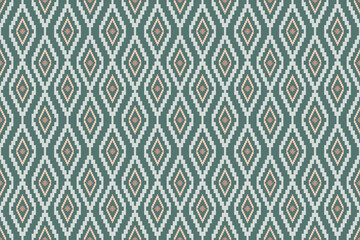 Obraz premium blue and white background Geometric ethnic oriental ikat pattern traditional Design for background,carpet,wallpaper,clothing,wrapping,Batik,fabric,Vector illustration.embroidery style.
