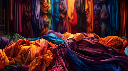 Room filled with colorful cloths