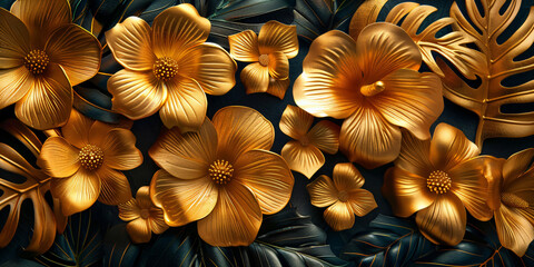 floral pattern - luxury and tropical leaf wallpaper design