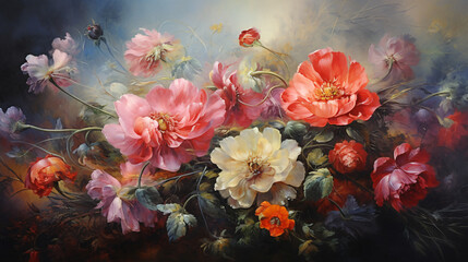 Oil painting flowers ..