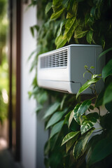 Air conditioning unit between plants