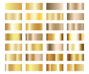 Gold gradient background vector icon texture metallic illustration for frame, ribbon, banner, coin and label. Realistic abstract golden design seamless pattern. Elegant light and shine vector template