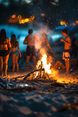 Bonfire on the beach during San Juan night