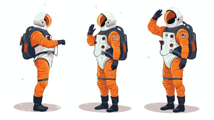 Fototapeta na wymiar Astronaut Subject and pose unique illustration flat