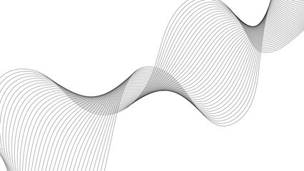 Abstract grey, white smooth element swoosh speed wave modern stream transparent background. Grey wave swirl, frequency sound wave, twisted curve lines with blend effect. Abstract business wave lines.  - obrazy, fototapety, plakaty