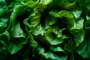 Endive or butterhead lettuce isolated on white background. Fresh green salad leaves from garden - obrazy, fototapety, plakaty
