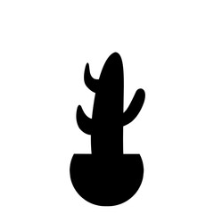 Silhouette of Cactus In Pot