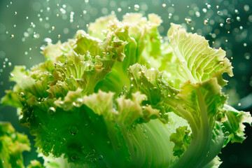 Endive lettuce isolated on white background. Fresh green salad leaves from garden - obrazy, fototapety, plakaty