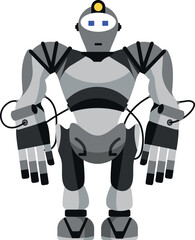 Illustration of Robot Icon in Flat Style. Vector Illustration