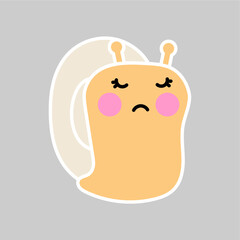 Vector Image Of A Snail In A Moody Pose With A Background For Children
