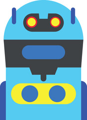 Illustration of Robot Icon in Flat Style. Vector Illustration