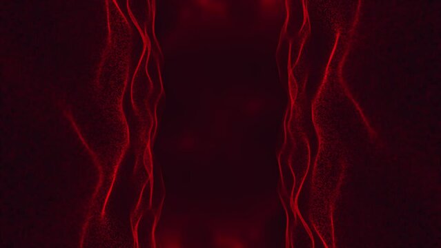 Field Dots Cinematic Closing Wall View With Red Background Loop Animation
