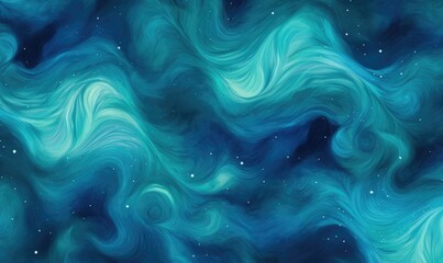 galaxy swirls of indigo, teal, and turquoise