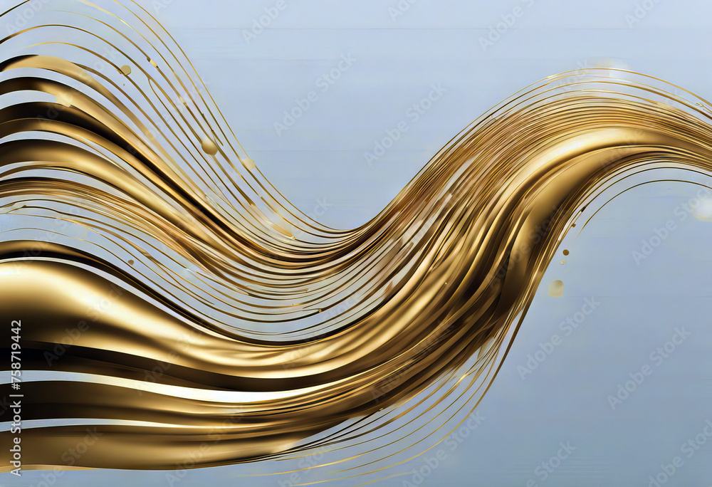 Fototapete vector abstract colorful flowing gold wave lines isolated on white background. design element for we